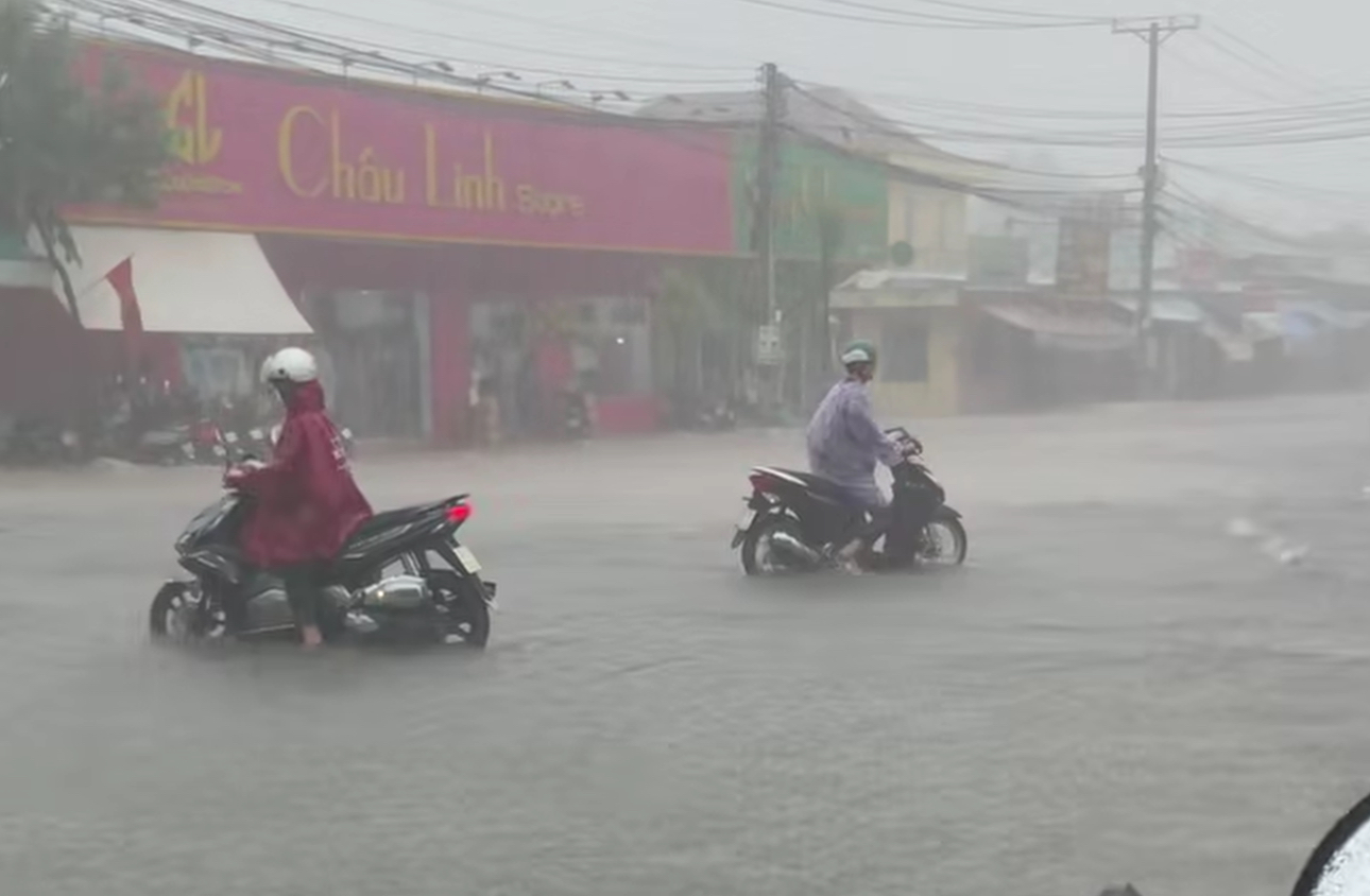 Mưa lớn kèm gió mạnh, nhiều tuyến đường ở Đồng Nai ngập sâu- Ảnh 7.