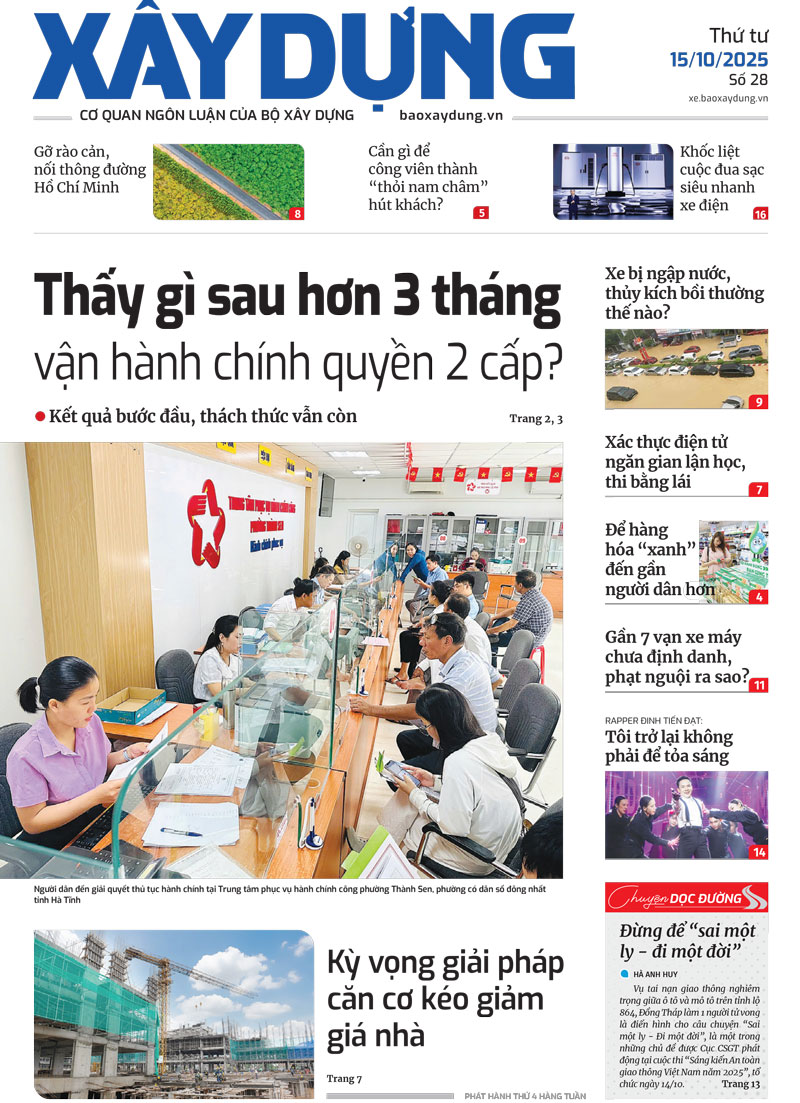 Trang nhất Báo Xây dựng số 28 ra ngày 15/10/2025. Trang nhất Báo Xây dựng số 28 ra ngày 15/10/2025.