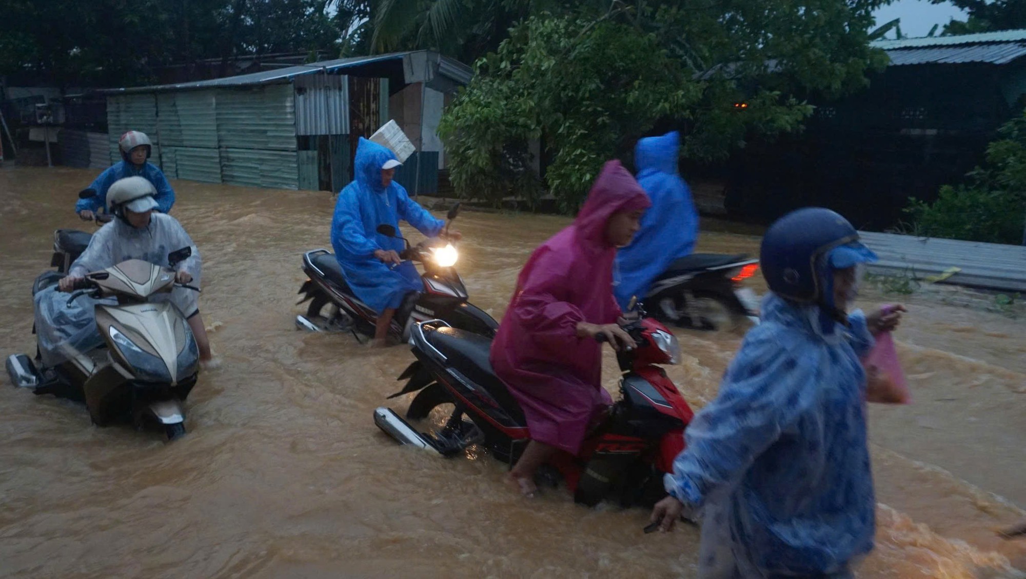Nước lũ đục ngầu tràn xuống khu dân cư Đà Nẵng sau mưa lớn- Ảnh 4. Nước lũ đục ngầu tràn xuống khu dân cư Đà Nẵng sau mưa lớn- Ảnh 4.