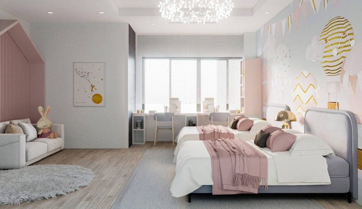Thiết kế phòng chung cho bé: Giải pháp dung hòa sở thích và tối ưu không gian- Ảnh 1. Thiết kế phòng chung cho bé: Giải pháp dung hòa sở thích và tối ưu không gian- Ảnh 1.