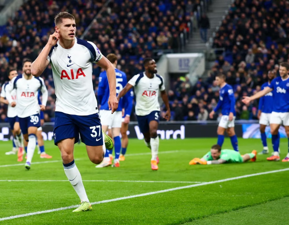 Van de Ven lập cú đúp, Tottenham thắng dễ dàng Everton- Ảnh 1.