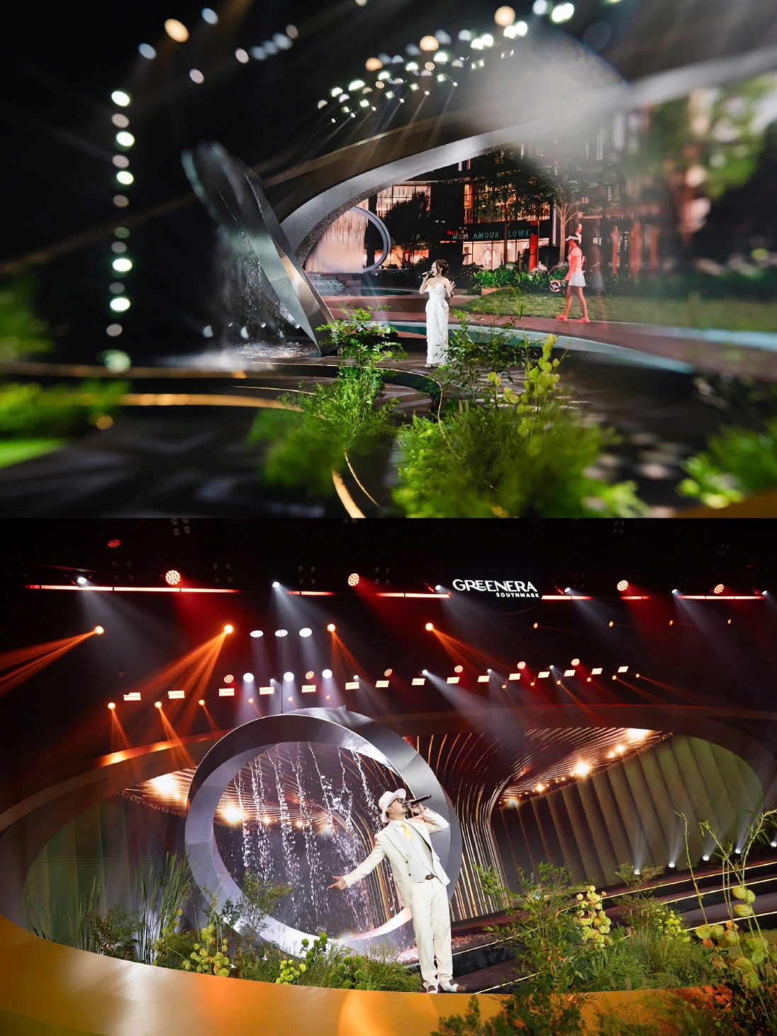 A collage of a stage with people on it  Description automatically generated