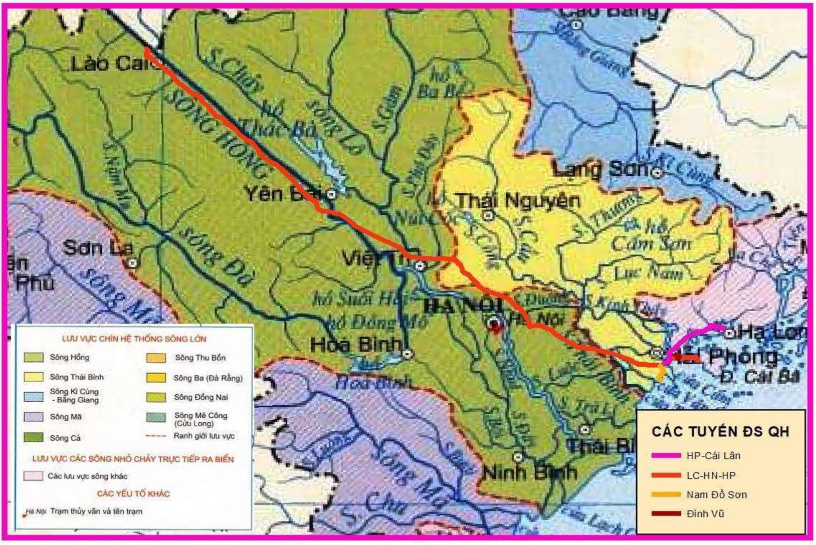 Các tuyến đường sắt quy hoạch trên hành lang Đông - Tây, trong đó có tuyến đường sắt Lào Cai - Hà Nội - Hải Phòng - Quảng Ninh (Ảnh: Hồ sơ báo cáo dự thảo quy hoạch).