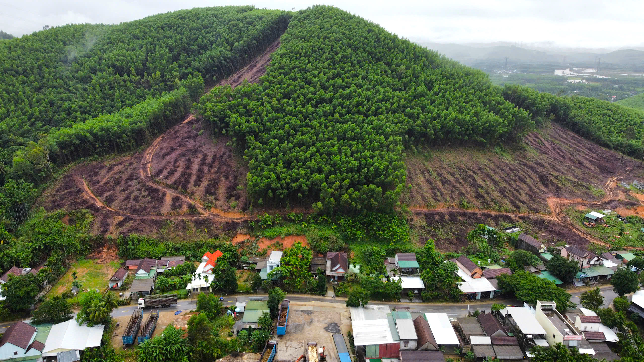 Quả đồi sạt lở "tấn công" nhà dân, uy hiếp an toàn quốc lộ qua Quảng Ngãi- Ảnh 15. Quả đồi sạt lở "tấn công" nhà dân, uy hiếp an toàn quốc lộ qua Quảng Ngãi- Ảnh 15.