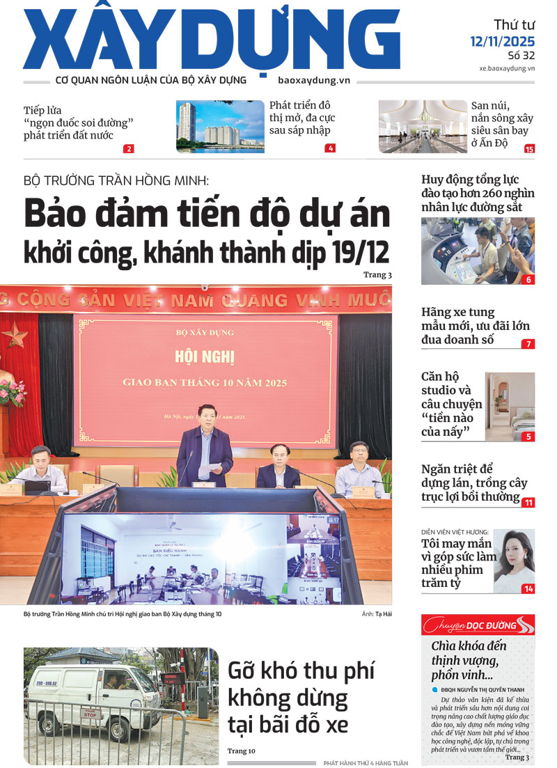 Trang nhất Báo Xây dựng số 32 ra ngày 12/11/2025. Trang nhất Báo Xây dựng số 32 ra ngày 12/11/2025.