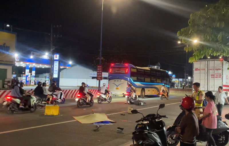 Hiện trường vụ tai nạn.