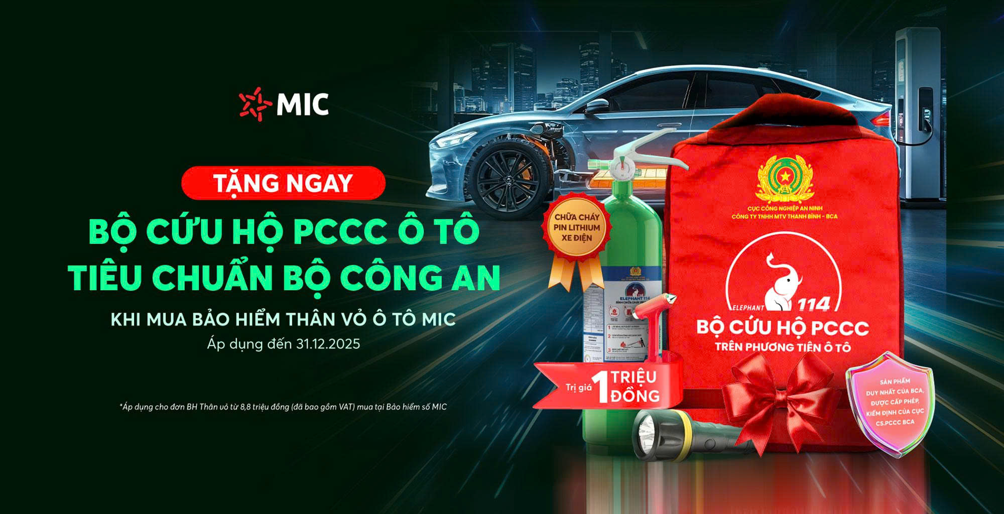 Bảo hiểm MIC tặng bộ cứu hộ PCCC ô tô trị giá 1 triệu đồng- Ảnh 1.