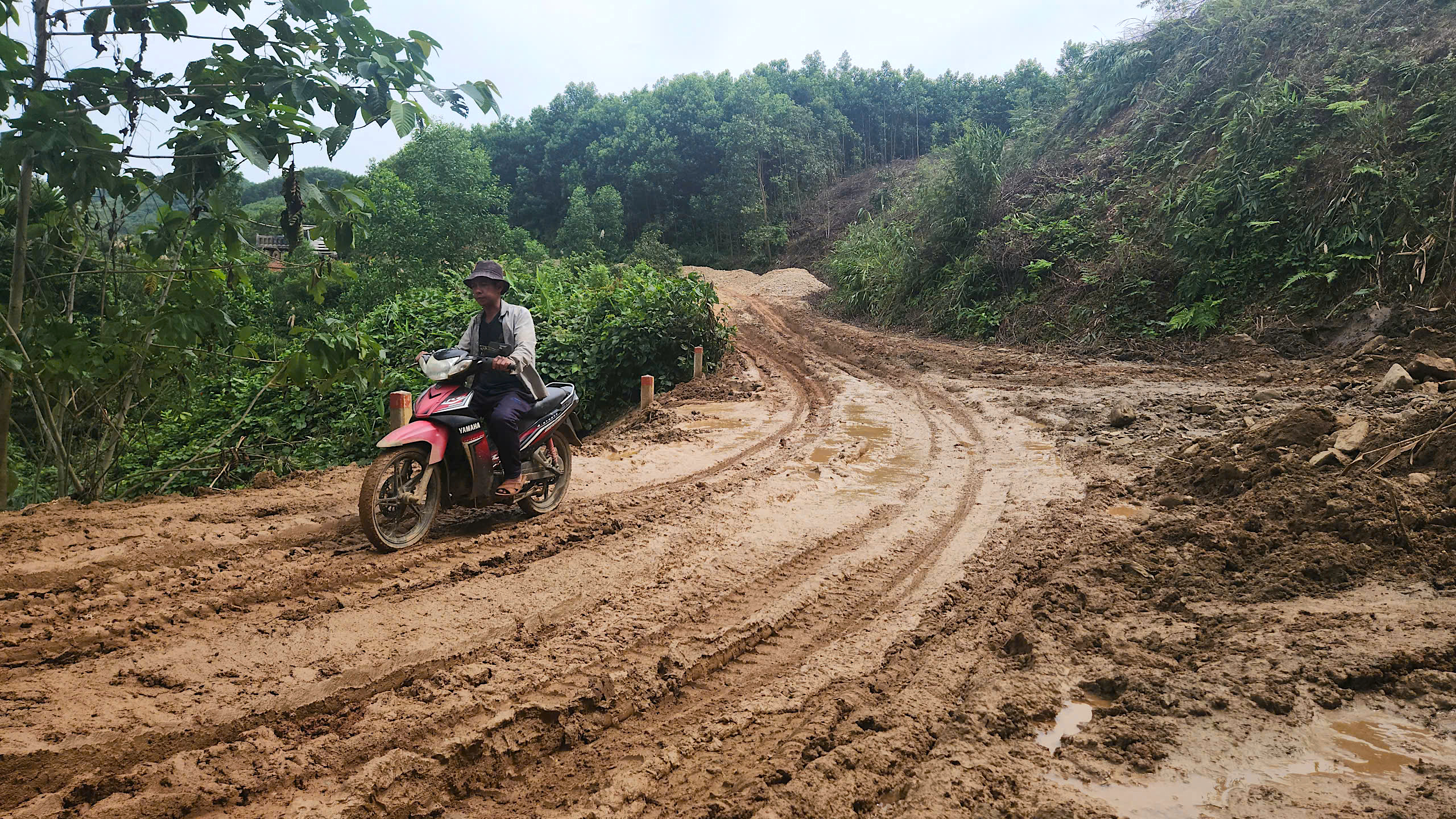 Hai tuần sau mưa lũ, đường huyết mạch ở xã miền núi Quảng Ngãi vẫn bị chia cắt- Ảnh 12.