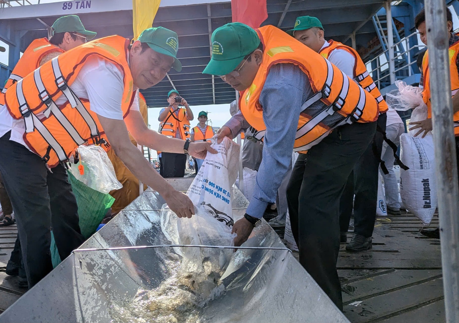 Thả hơn 2 tấn cá giống xuống sông Hậu để tái tạo nguồn lợi thủy sản- Ảnh 2.