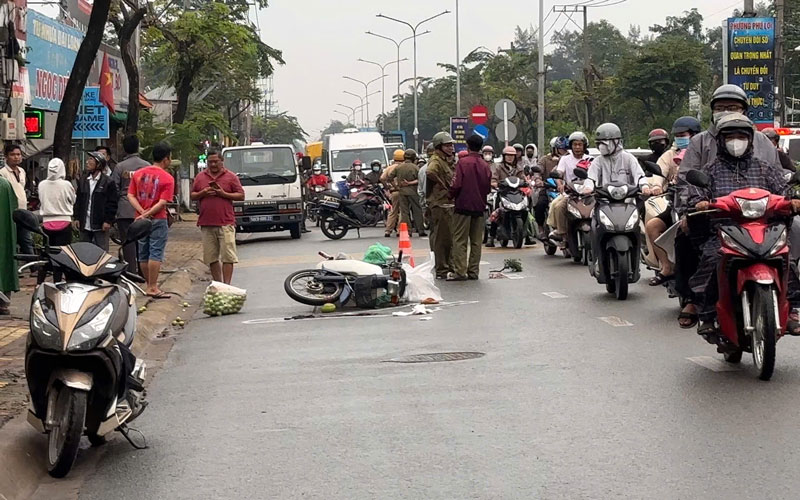 Hiện trường vụ tai nạn.