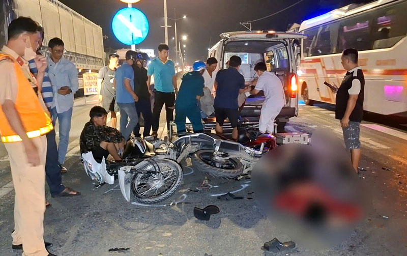 Hiện trường vụ tai nạn - Ảnh: Báo Tiền phong.