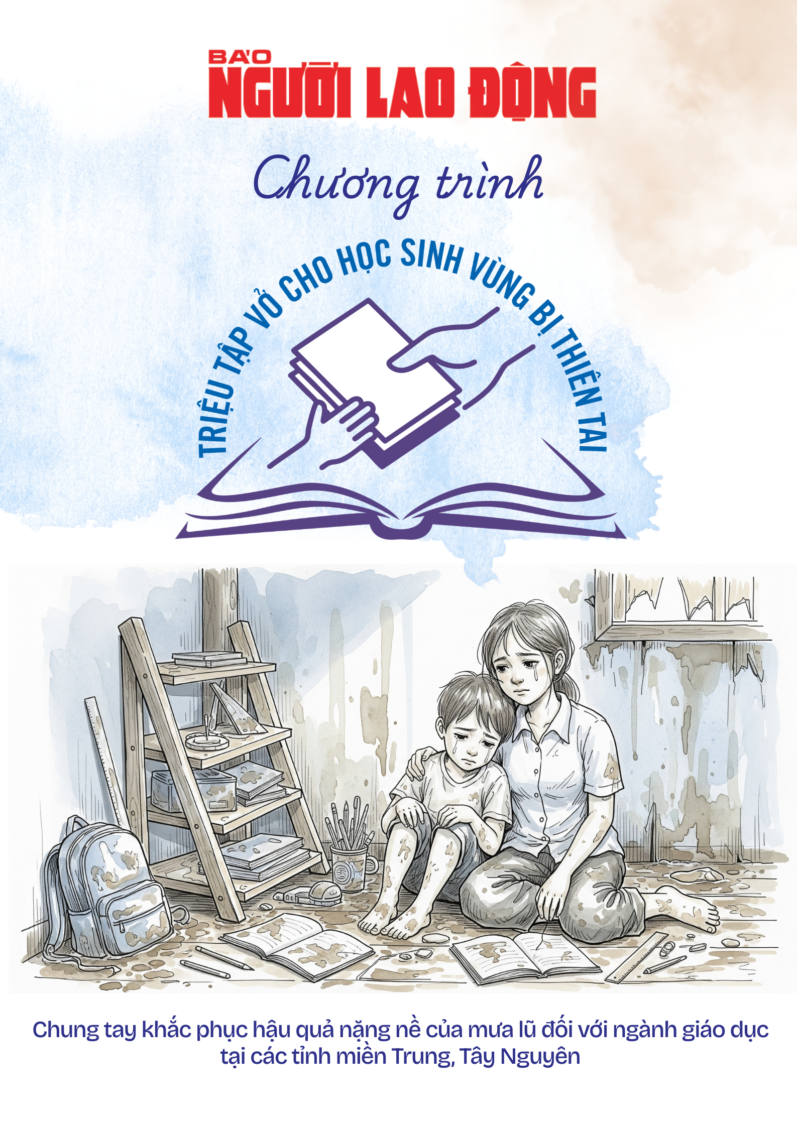 Báo Người Lao Động phát động chương trình “Triệu tập vở cho học sinh vùng bị thiên tai"- Ảnh 8.