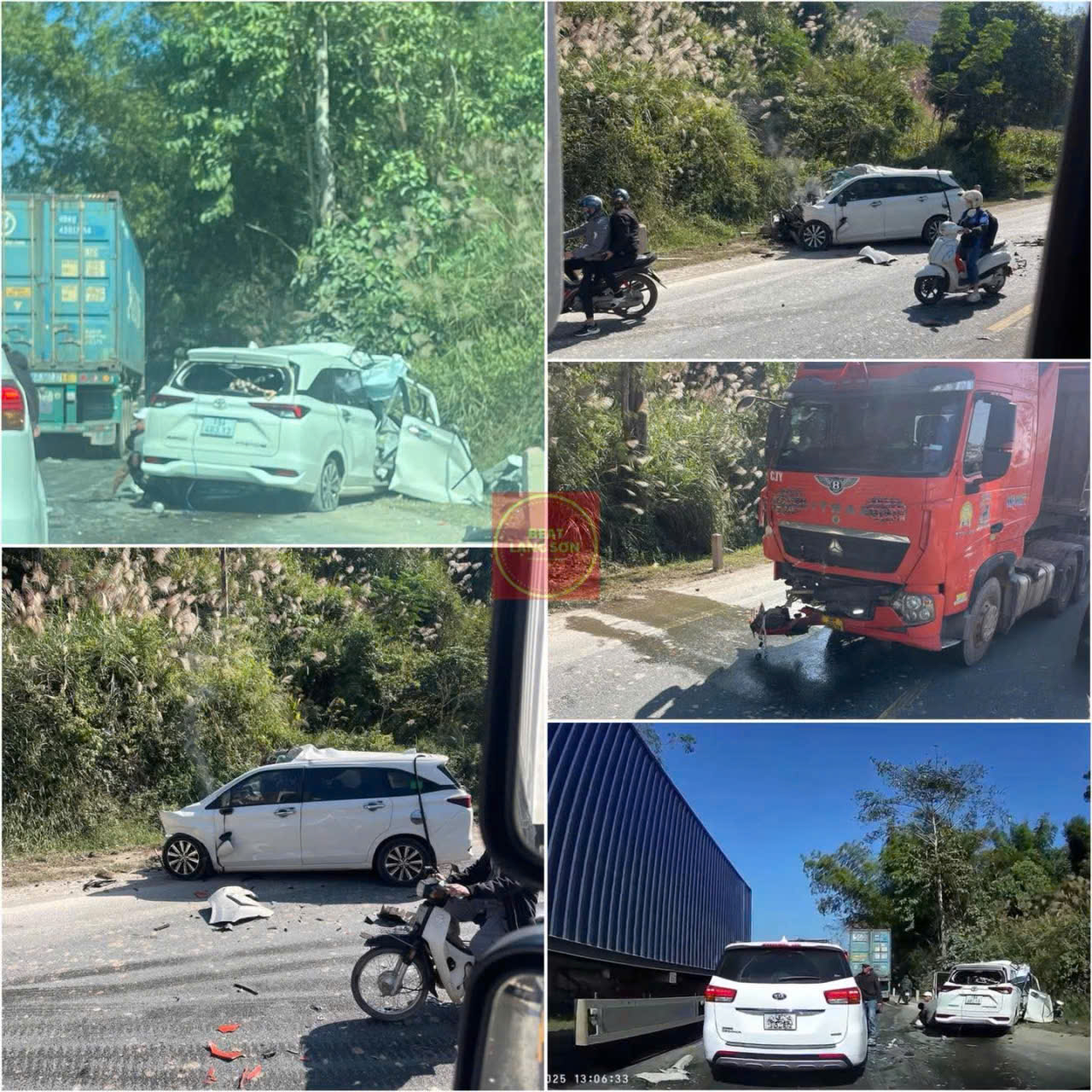 Vụ ô tô con đấu đầu xe container tại Lạng Sơn: 3 người một gia đình gặp nạn- Ảnh 1.