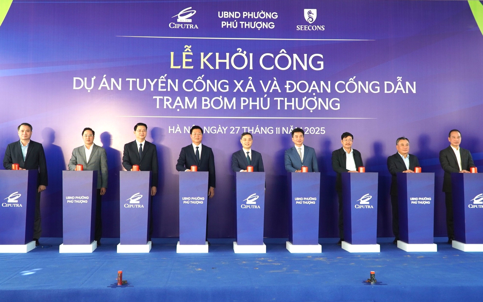 Hà Nội: Khởi công dự án thoát nước cho khu đô thị Nam Thăng Long