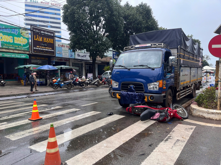 Gia Lai: Bị ô tô tải tông trúng, hai ông cháu tử vong tại chỗ - Ảnh 1.