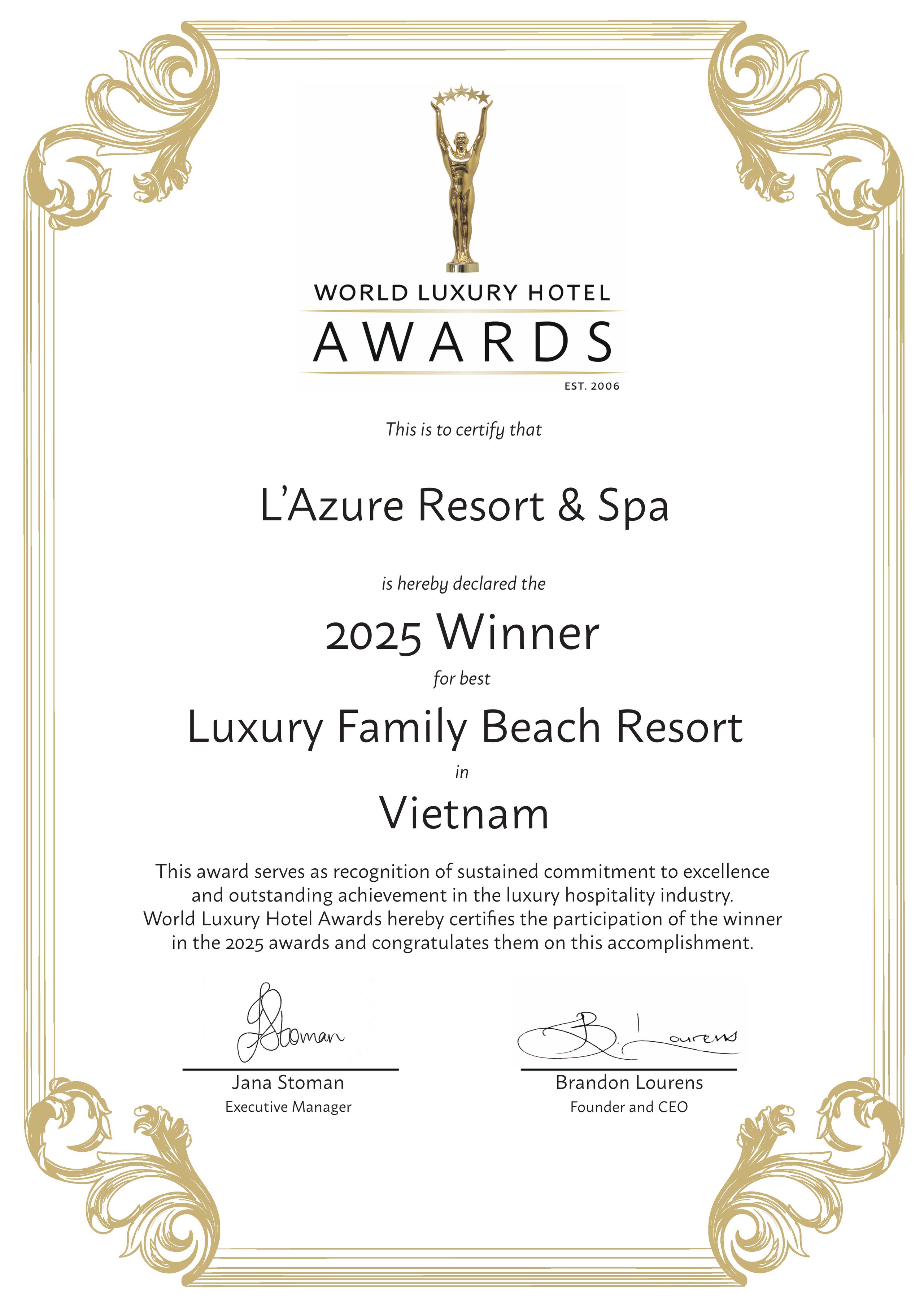 L’AZURE được vinh danh tại World Luxury Hotel Awards 2025- Ảnh 8.