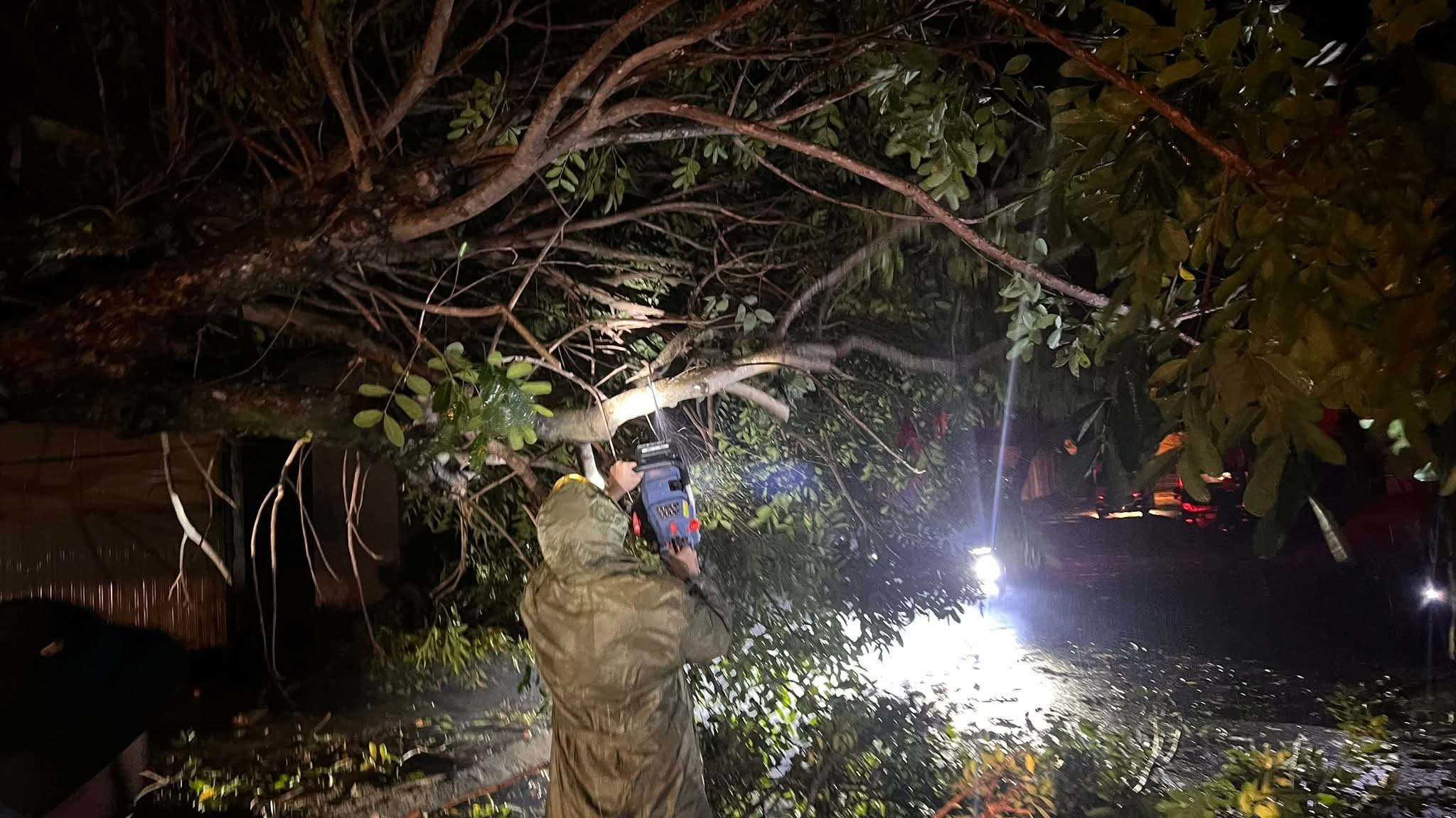 Bộ đội, công an giúp người dân Quảng Ngãi lợp mái nhà, dọn cây đổ, thông đường sau bão- Ảnh 8. Bộ đội, công an giúp người dân Quảng Ngãi lợp mái nhà, dọn cây đổ, thông đường sau bão- Ảnh 8.