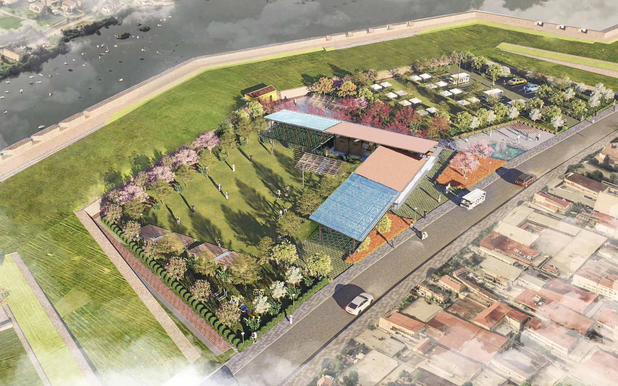 Huế: Nâng cao chất lượng nhà ở kiên cố cho khu vực đô thị và nông thôn- Ảnh 3. Tôn tạo cảnh quan eo bầu Nam Hưng và Tây Trinh thuộc Kinh thành Huế