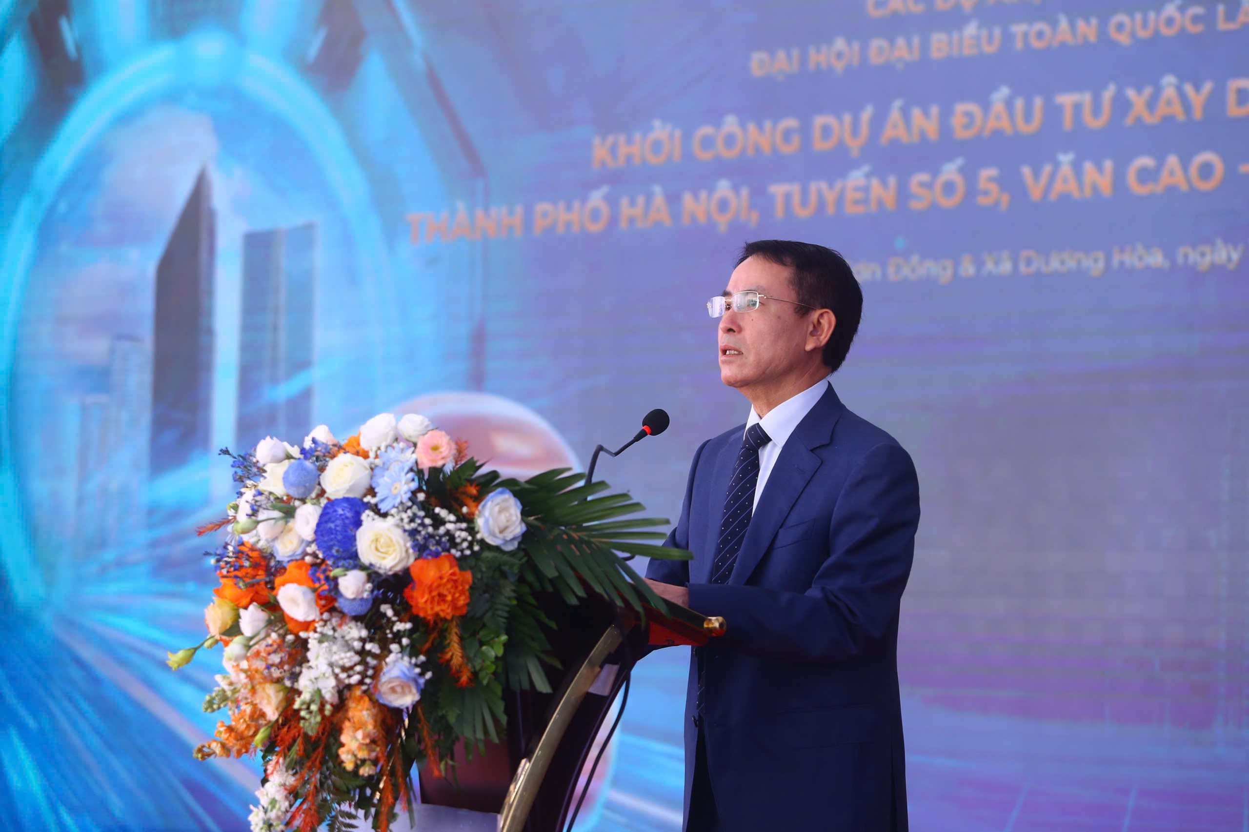 H&agrave; Nội ch&iacute;nh thức khởi c&ocirc;ng Tuyến đường sắt đ&ocirc; thị số 5, Văn Cao - H&ograve;a Lạc- Ảnh 1.