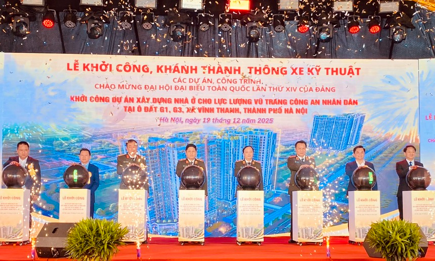 Hà Nội: Khởi công dự án nhà ở cho lực lượng Công an nhân dân tại xã Vĩnh Thanh- Ảnh 1.