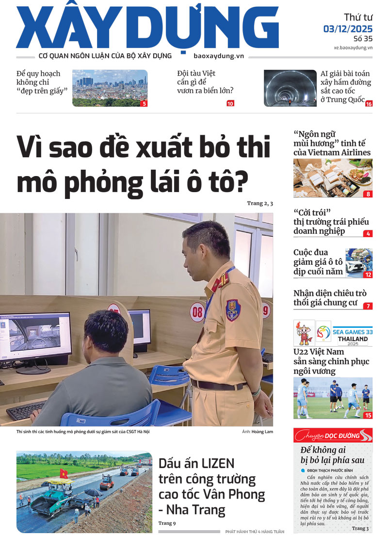 Trang nhất B&aacute;o X&acirc;y dựng số 35 ra ng&agrave;y 3/12/2025.