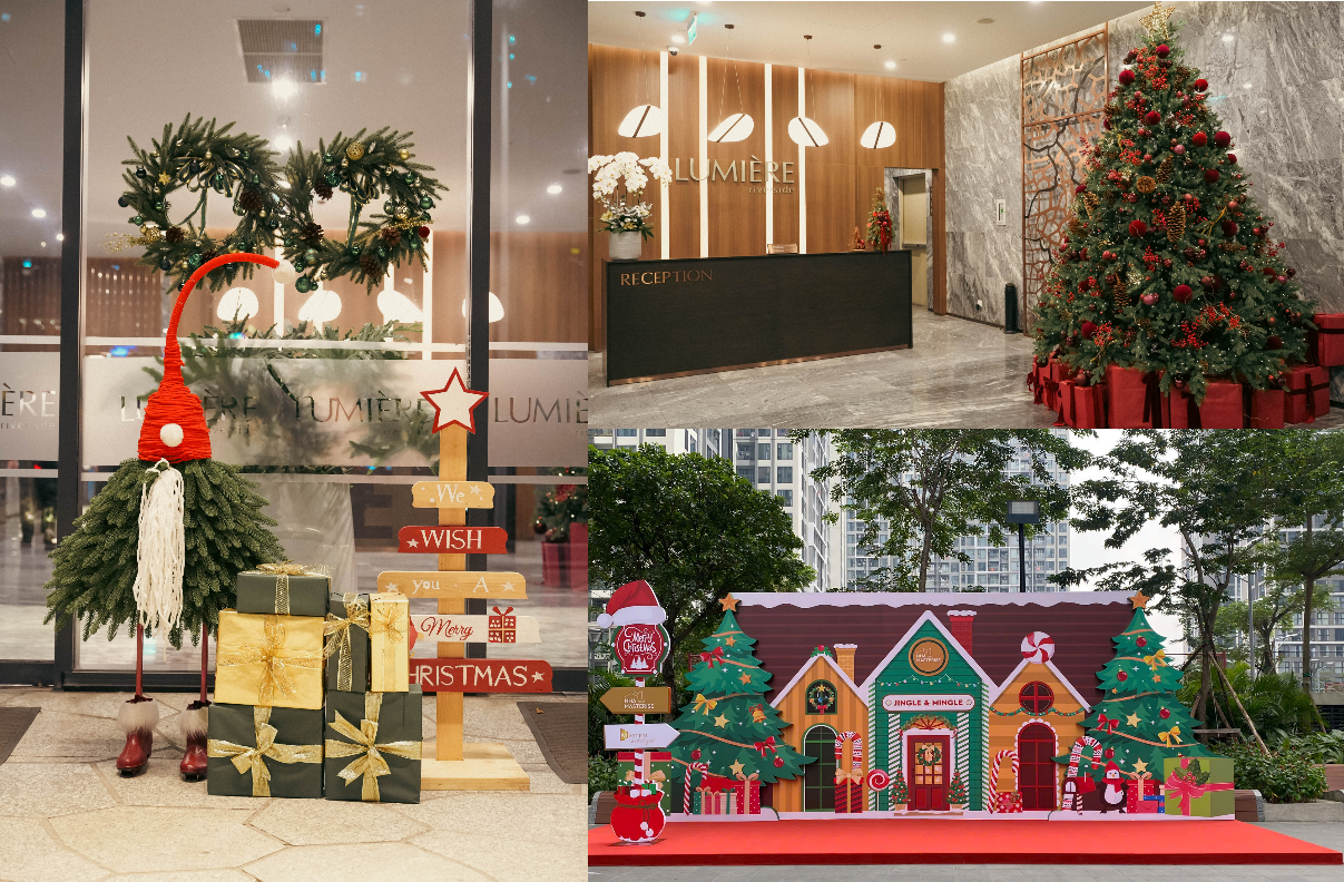 A collage of christmas decorations  AI-generated content may be incorrect.