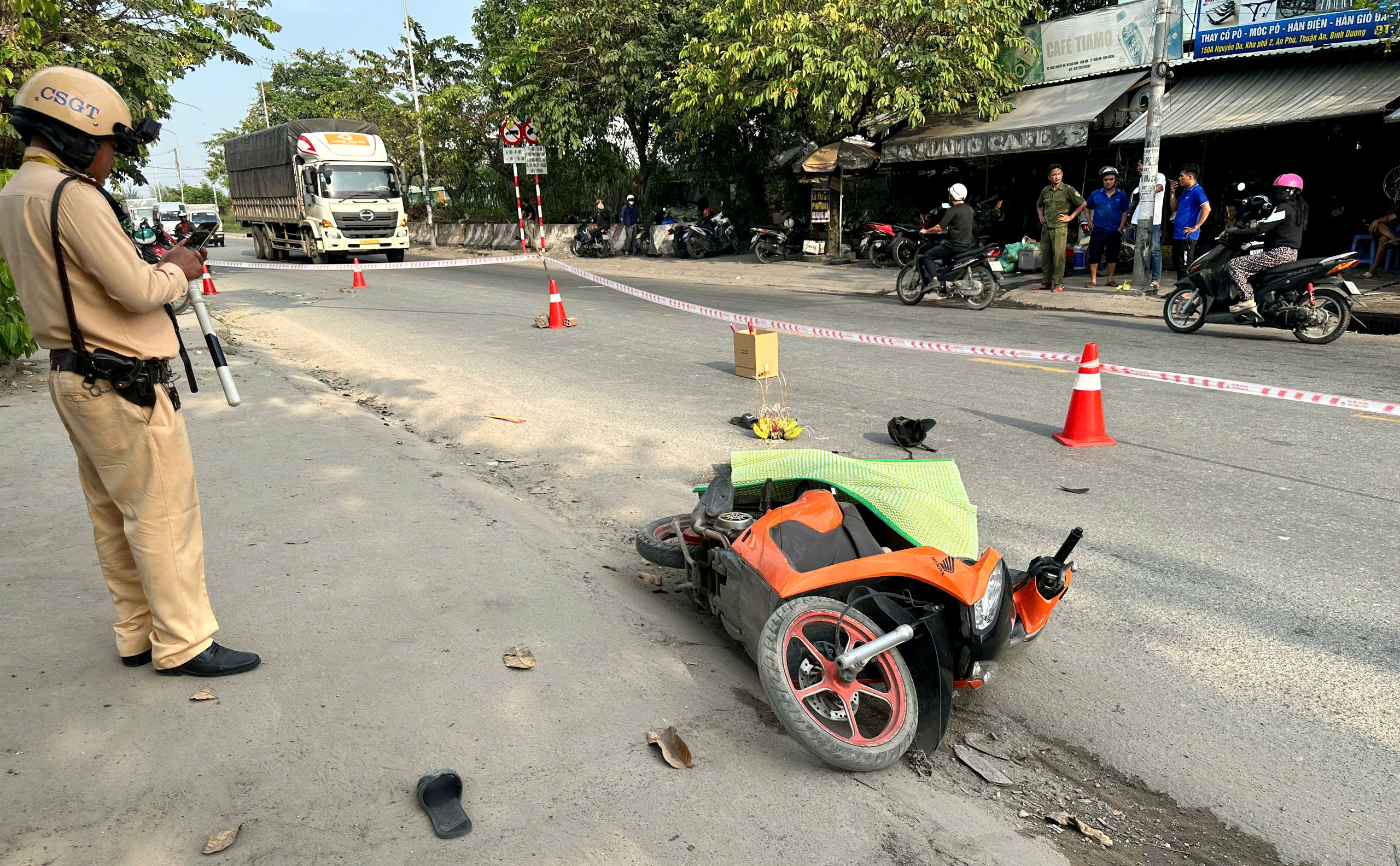 Hiện trường vụ tai nạn.