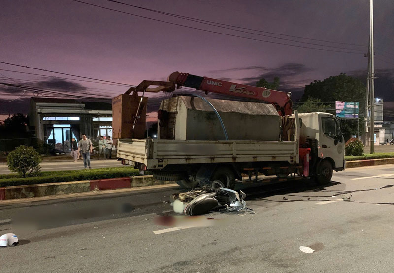 Hiện trường vụ tai nạn khiến anh T thiệt mạng - Ảnh: Thái Nguyên.