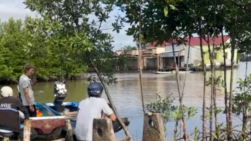 Đoạn sông xảy ra vụ tai nạn giao thông giữa hai vỏ lãi ở Cà Mau.