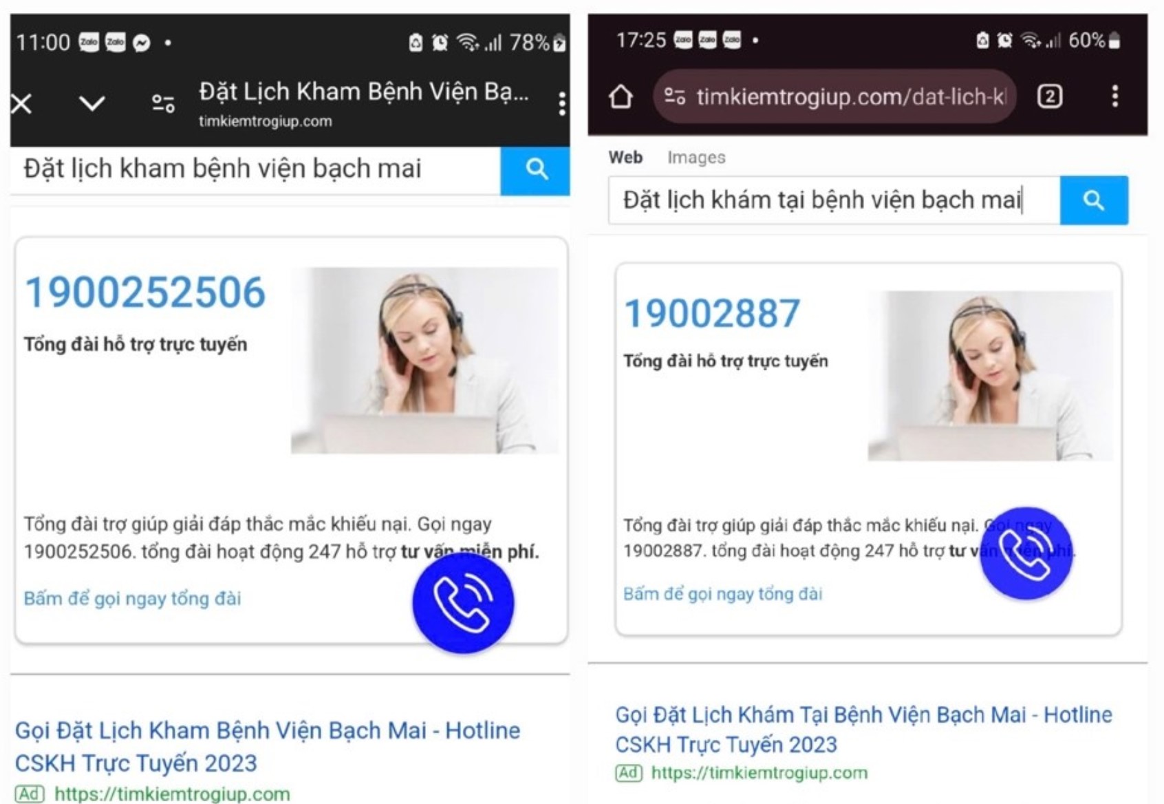 Đặt lịch khám online, nhiều người bị lừa bởi đường dây nóng giả mạo BV Bạch Mai- Ảnh 1.