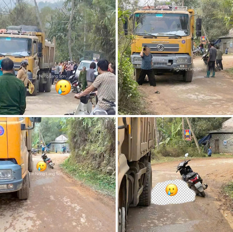 Hiện trường vụ tai nạn khiến cô giáo tử vong tại chỗ.