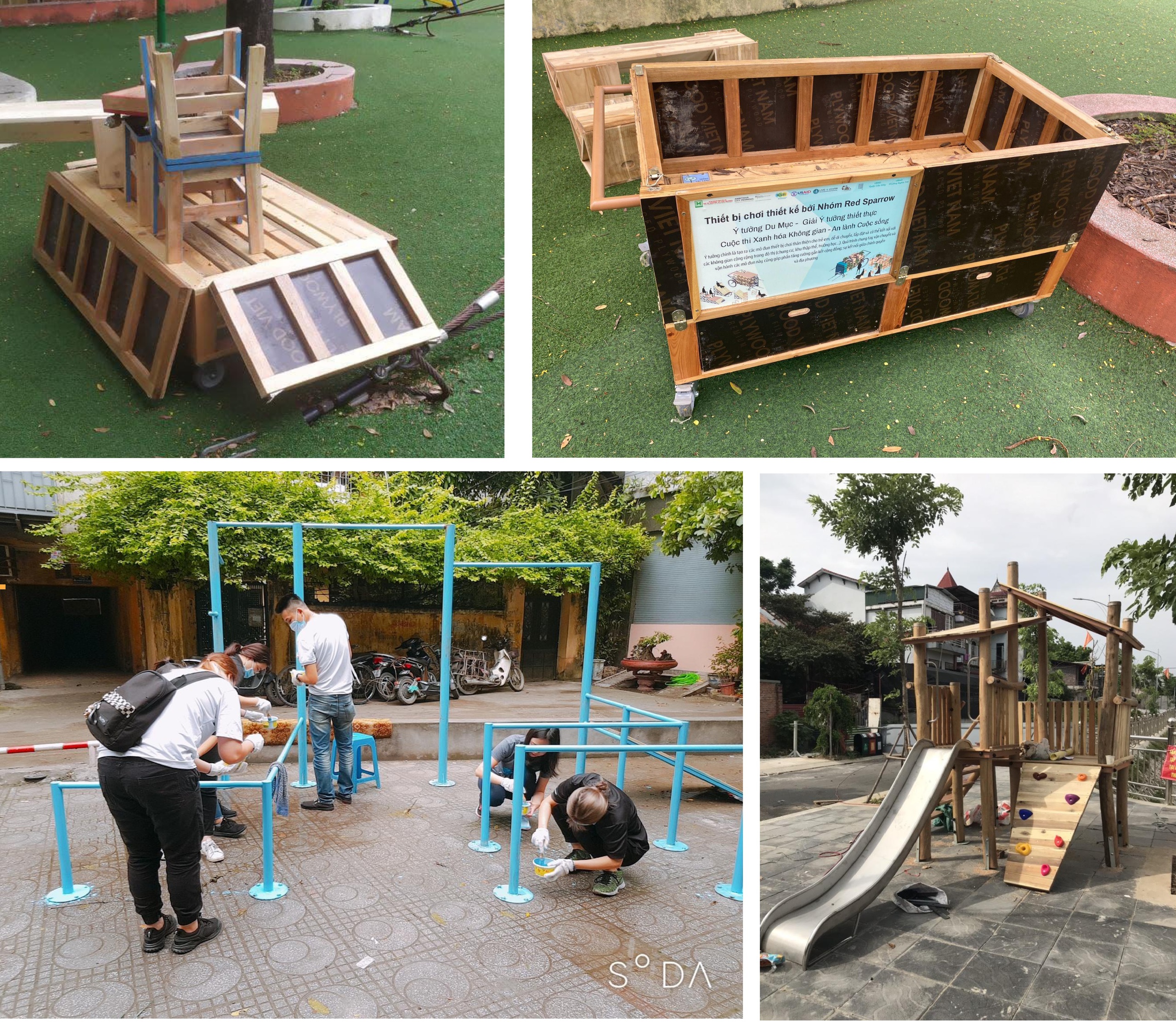 Một số đề xuất sân chơi cố định mà Think Playgrounds dự kiến lắp đặt tại tuyến phố đi bộ Ngọc Khánh. (Ảnh: Think Playgrounds) Một số đề xuất sân chơi cố định mà Think Playgrounds dự kiến lắp đặt tại tuyến phố đi bộ Ngọc Khánh. (Ảnh: Think Playgrounds)