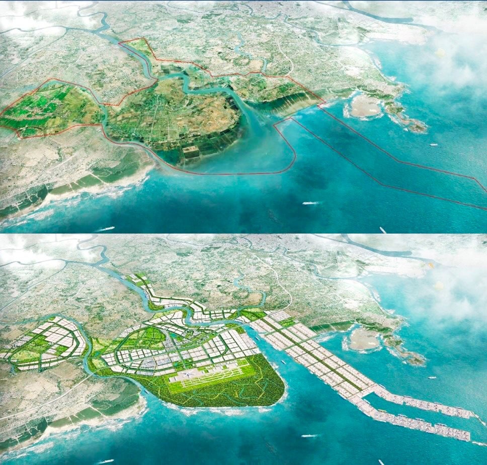 Phối cảnh Khu kinh tế ven biển phía Nam Hải Phòng, thành phố Hải Phòng. Phối cảnh Khu kinh tế ven biển phía Nam Hải Phòng, thành phố Hải Phòng.