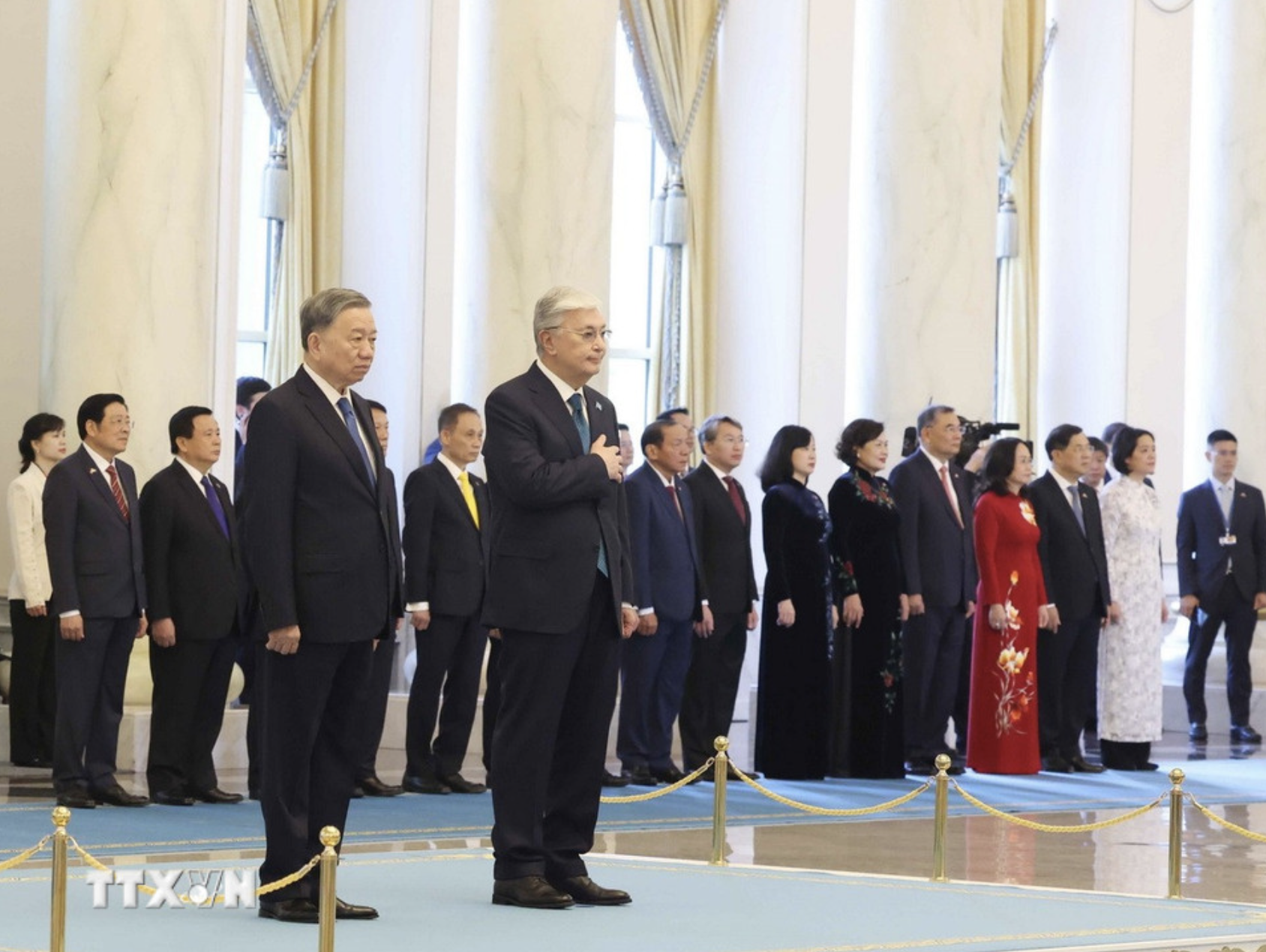 Kazakhstan tổ chức lễ đón trọng thể Tổng Bí thư Tô Lâm và Phu nhân- Ảnh 4. Kazakhstan tổ chức lễ đón trọng thể Tổng Bí thư Tô Lâm và Phu nhân- Ảnh 4.
