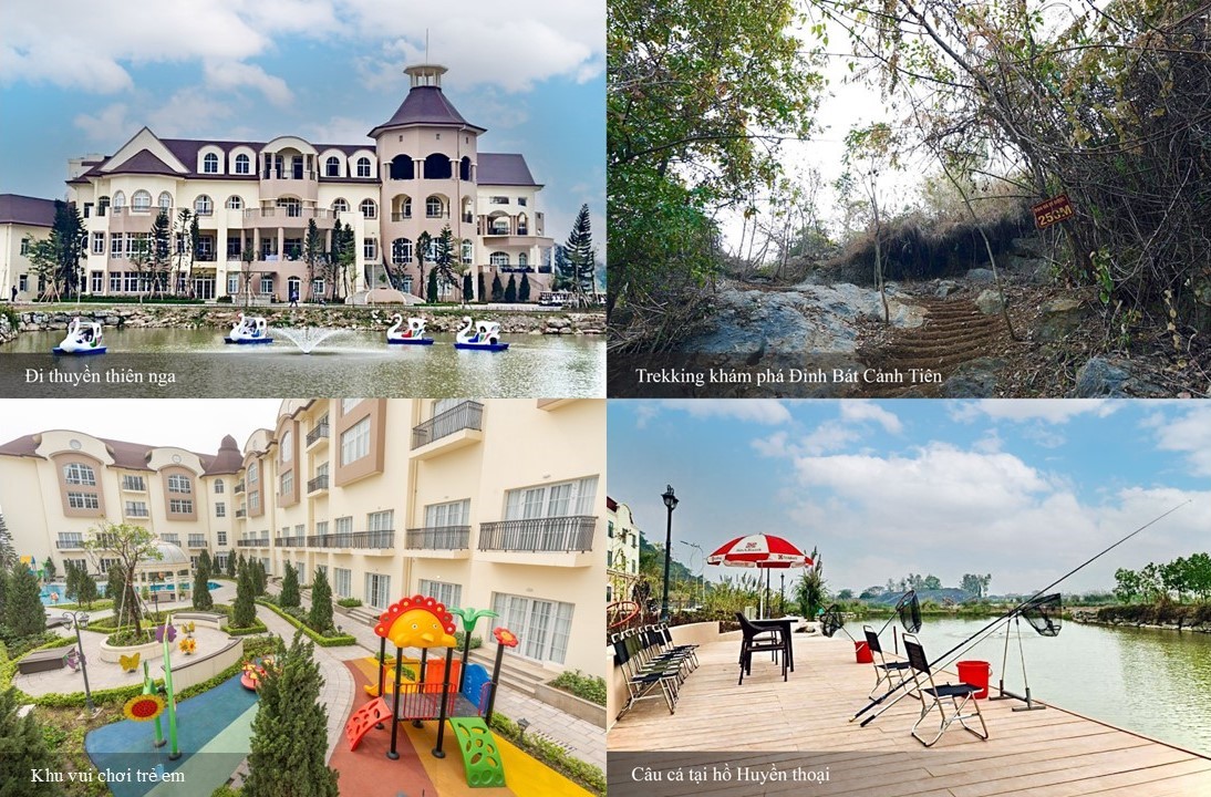 Legend Valley Hà Nam: Giao điểm giữa thiên đường nghỉ dưỡng và gôn- Ảnh 4. A collage of a hotel AI-generated content may be incorrect.