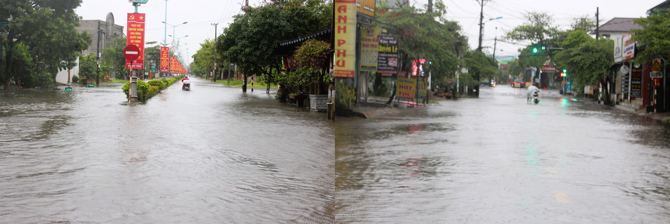 Nước lũ bủa vây ở thị xã Quảng Trị, người dân vất vả lội lụt, di chuyển bằng thuyền- Ảnh 14. Nước lũ bủa vây ở thị xã Quảng Trị, người dân vất vả lội lụt, di chuyển bằng thuyền- Ảnh 14.