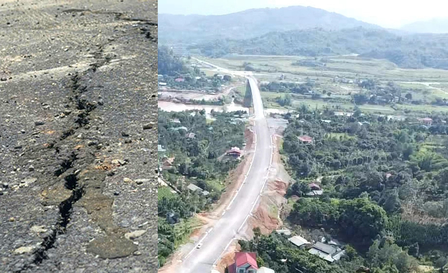 Chủ đầu tư lên tiếng về các vết nứt trên đường nối cầu Làng Giàng ở Lào Cai- Ảnh 1.