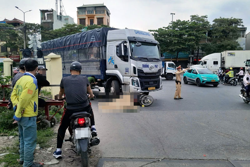Hiện trường vụ tai nạn giao thông.