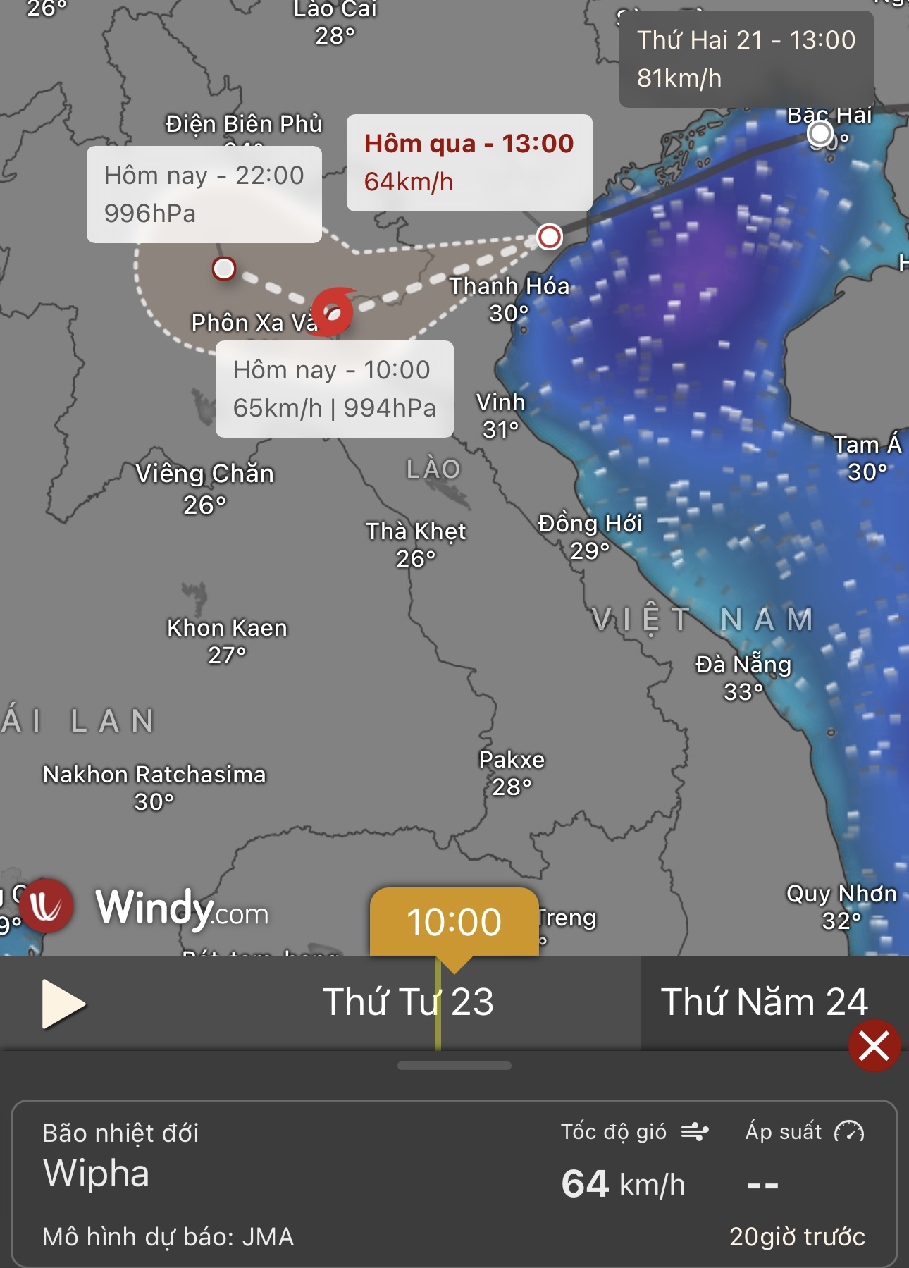 Ứng dụng Windy giữ vững vị trí số 1 trên App Store hậu bão Wipha- Ảnh 2. Ứng dụng Windy giữ vững vị trí số 1 trên App Store hậu bão Wipha- Ảnh 2.