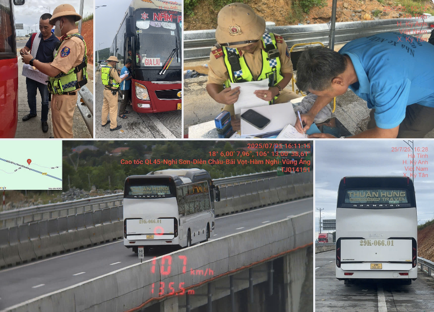 Liên tiếp phát hiện xe khách chạy sai hành trình, dùng điện thoại khi chạy trên cao tốc- Ảnh 1. Liên tiếp phát hiện xe khách chạy sai hành trình, dùng điện thoại khi chạy trên cao tốc- Ảnh 1.