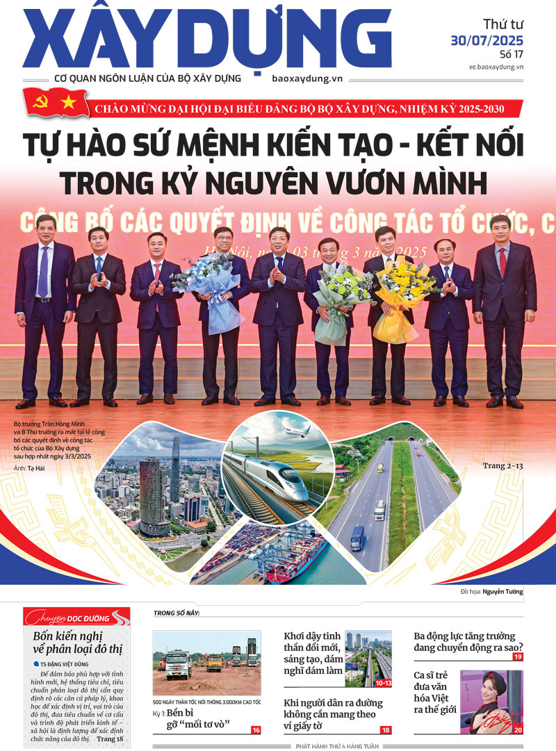 Trang nhất Báo Xây dựng số 17 ra ngày 30/7/2025. Trang nhất Báo Xây dựng số 17 ra ngày 30/7/2025.