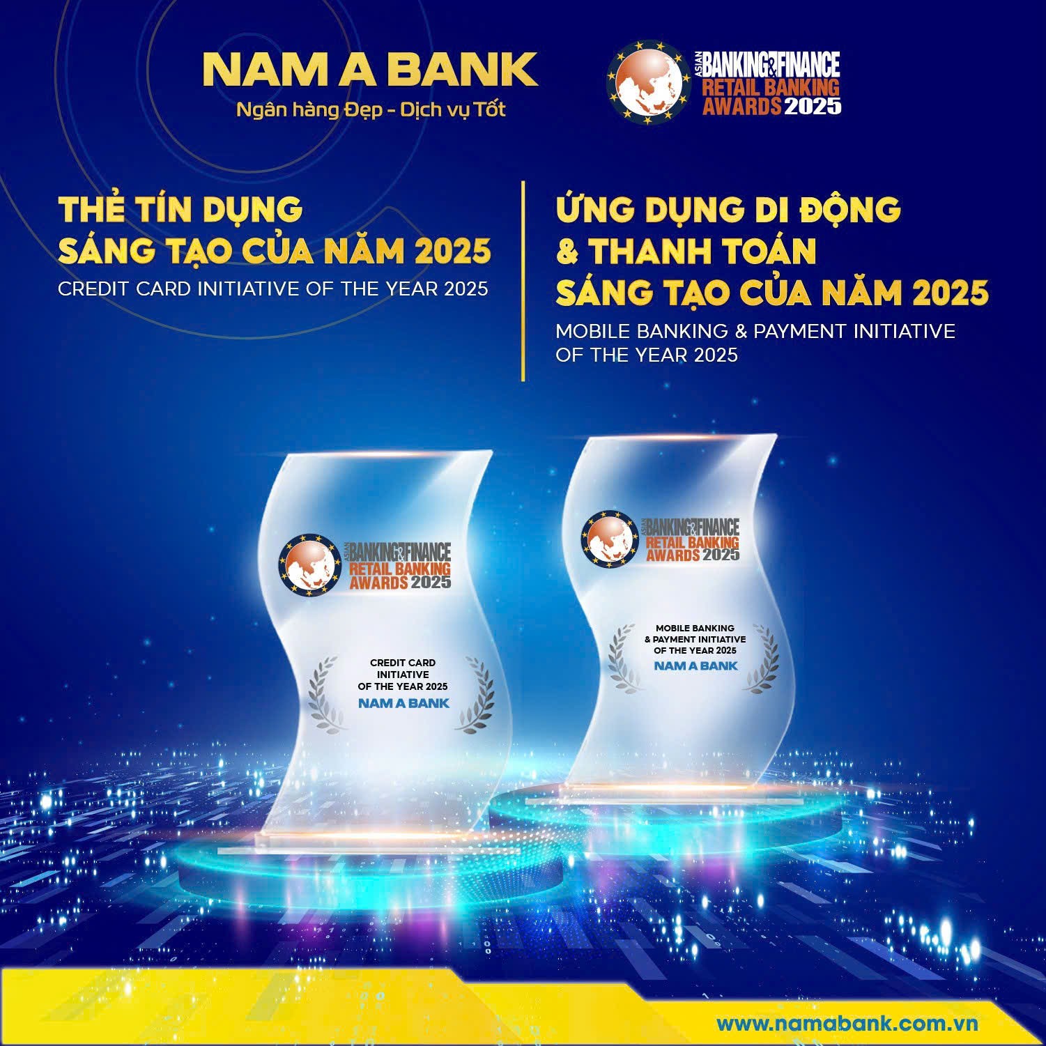 Nam A Bank nhận cú đúp giải thưởng quốc tế- Ảnh 2. Nam A Bank nhận cú đúp giải thưởng quốc tế- Ảnh 2.
