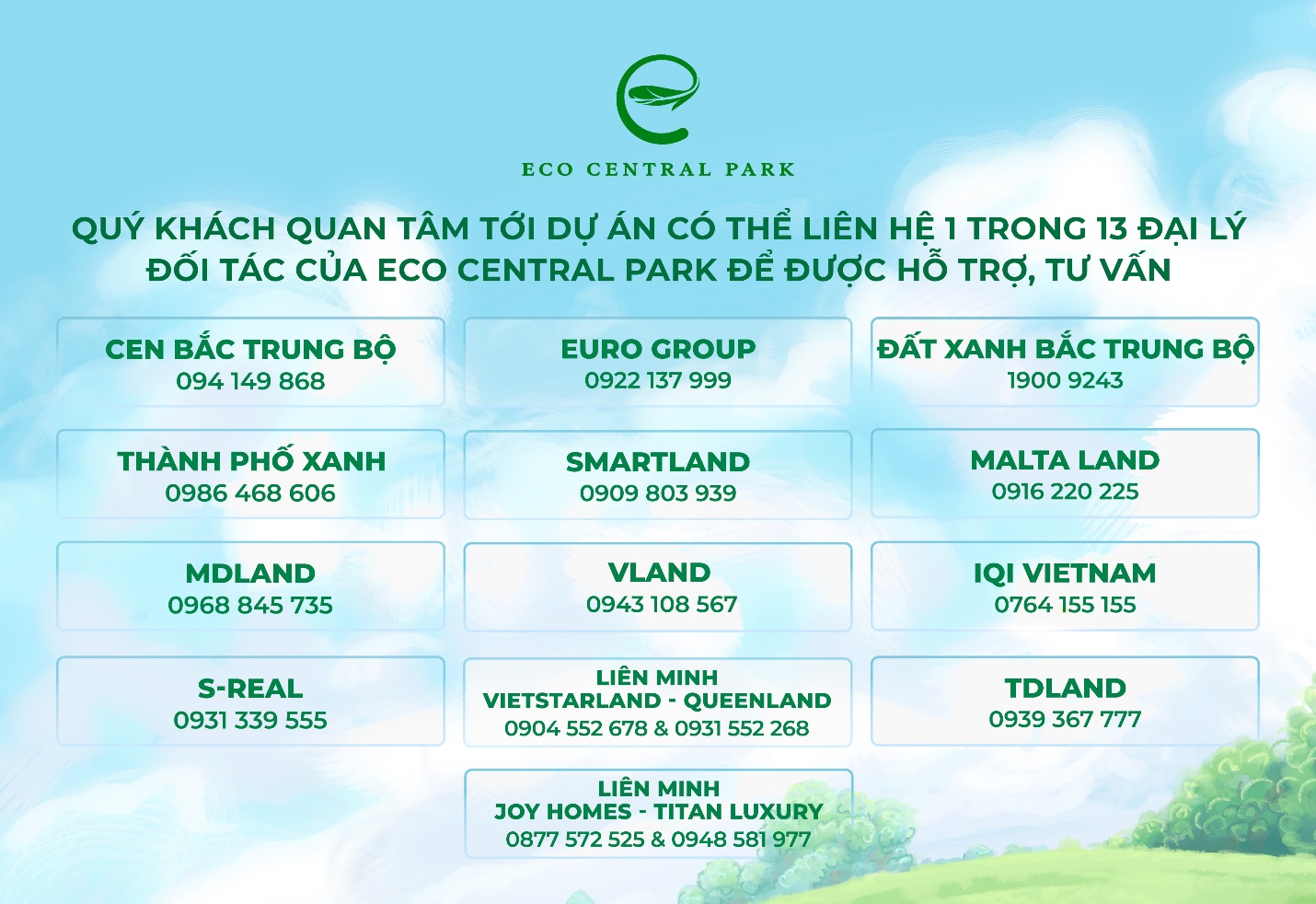 Đảo Châu Âu - không gian sống đắt giá ở thành Vinh- Ảnh 9. A group of green and white text Description automatically generated with medium confidence