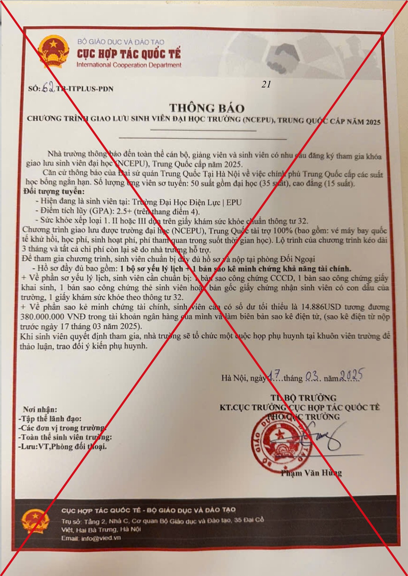 Bộ Giáo dục cảnh báo giả mạo thông tin học bổng, tài trợ du học- Ảnh 2.
