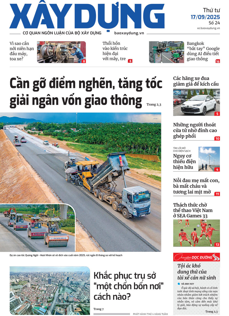 Trang nhất Báo Xây dựng số 24 ra ngày 17/9/2025. Trang nhất Báo Xây dựng số 24 ra ngày 17/9/2025.