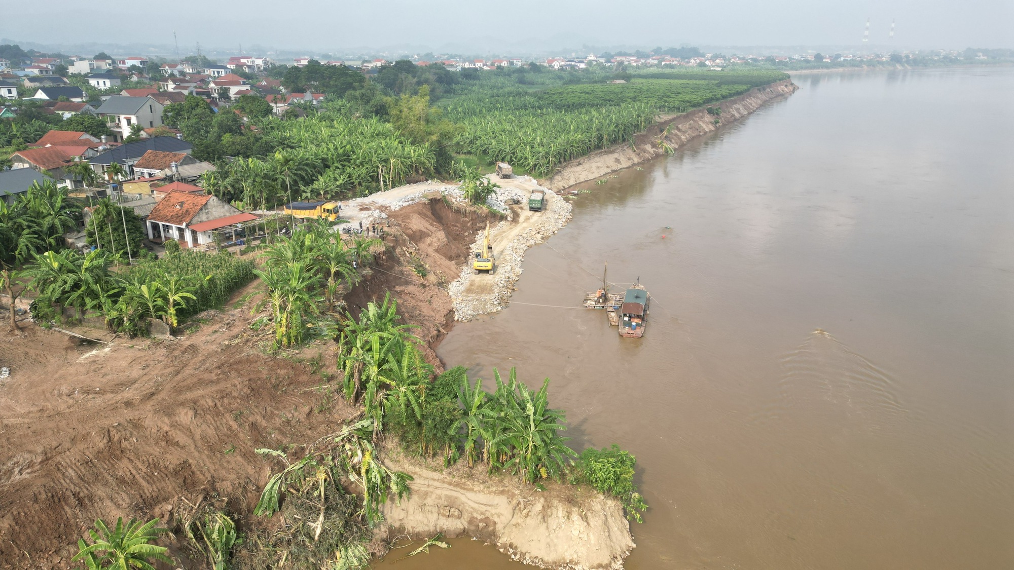 Phú Thọ khẩn cấp xây kè chống sạt lở bờ sông Hồng- Ảnh 1.