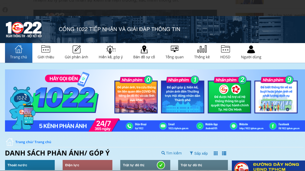 TP.HCM nâng cao hiệu quả Cổng thông tin 1022, siết chặt xử lý vi phạm đô thị- Ảnh 1.