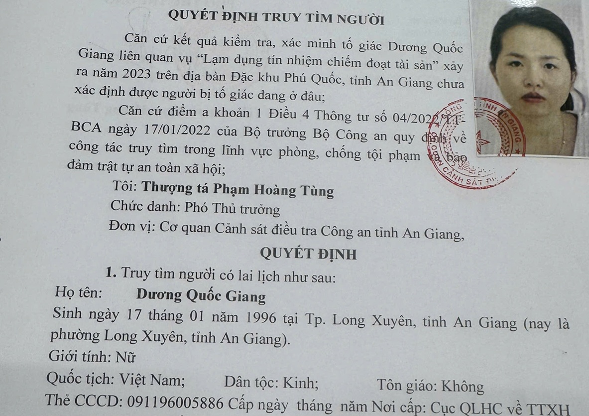Truy tìm người phụ nữ ở An Giang lập 25 đường dây chơi hụi online chiếm đoạt 4 tỷ đồng- Ảnh 1.