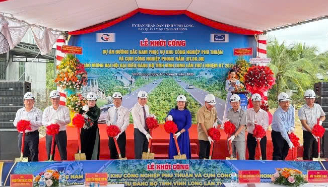Vĩnh Long khởi công dự án đường 250 tỷ đồng phục vụ khu công nghiệp- Ảnh 1.