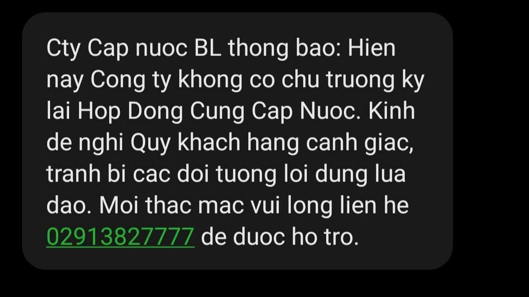 Cà Mau: Xuất hiện tình trạng mạo danh ký lại hợp đồng cung cấp nước- Ảnh 1. Cà Mau: Xuất hiện tình trạng mạo danh ký lại hợp đồng cung cấp nước- Ảnh 1.